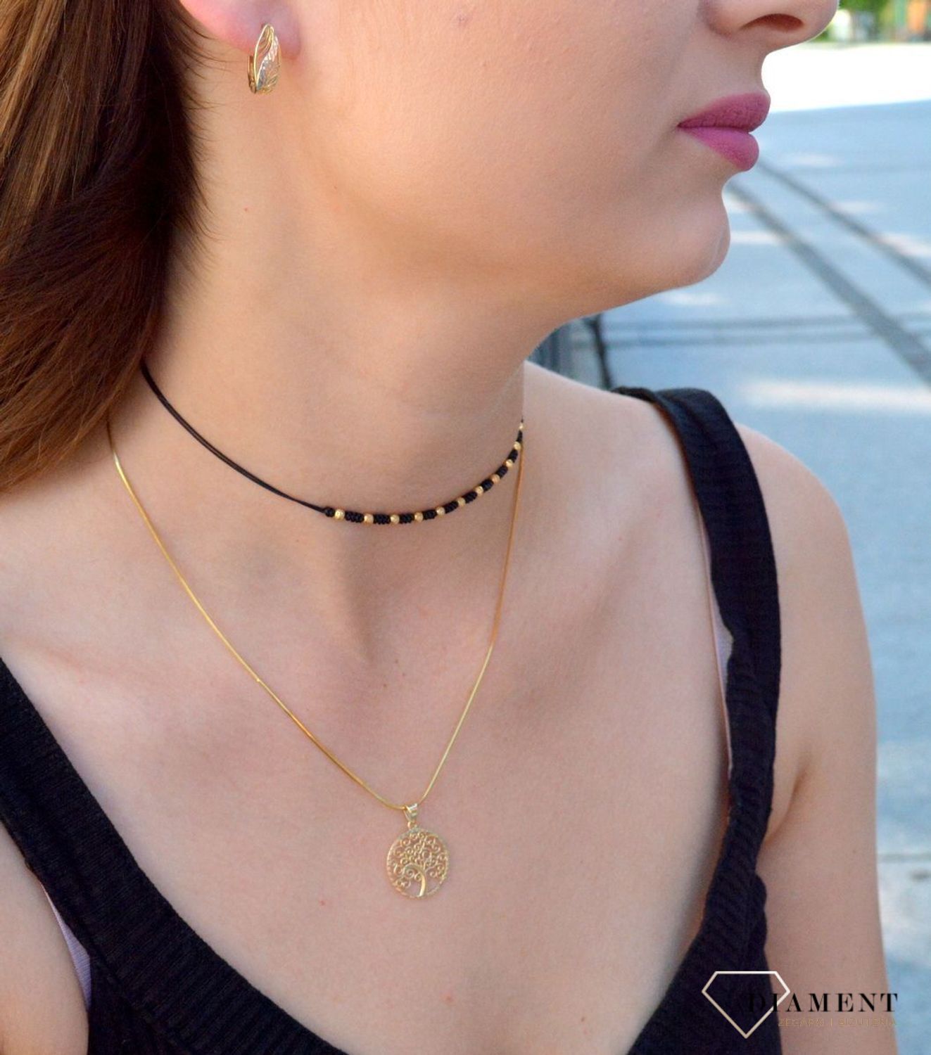 Złota zawieszka 'Drzewko szczęścia grawerowane' ZA 4693A 333. Nowoczesna zawieszka złota. Zawieszka drzewko szczęścia grawerowana. Zawieszka złota damska. Zawieszka złota na prezent. Zawieszka złota.jpg